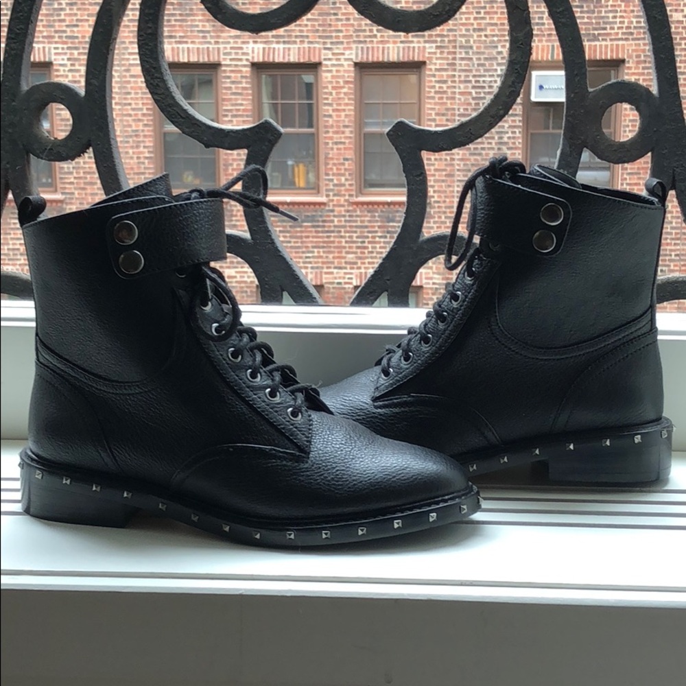 NWOT Black Studded Leather Boots (Vince Camuto)